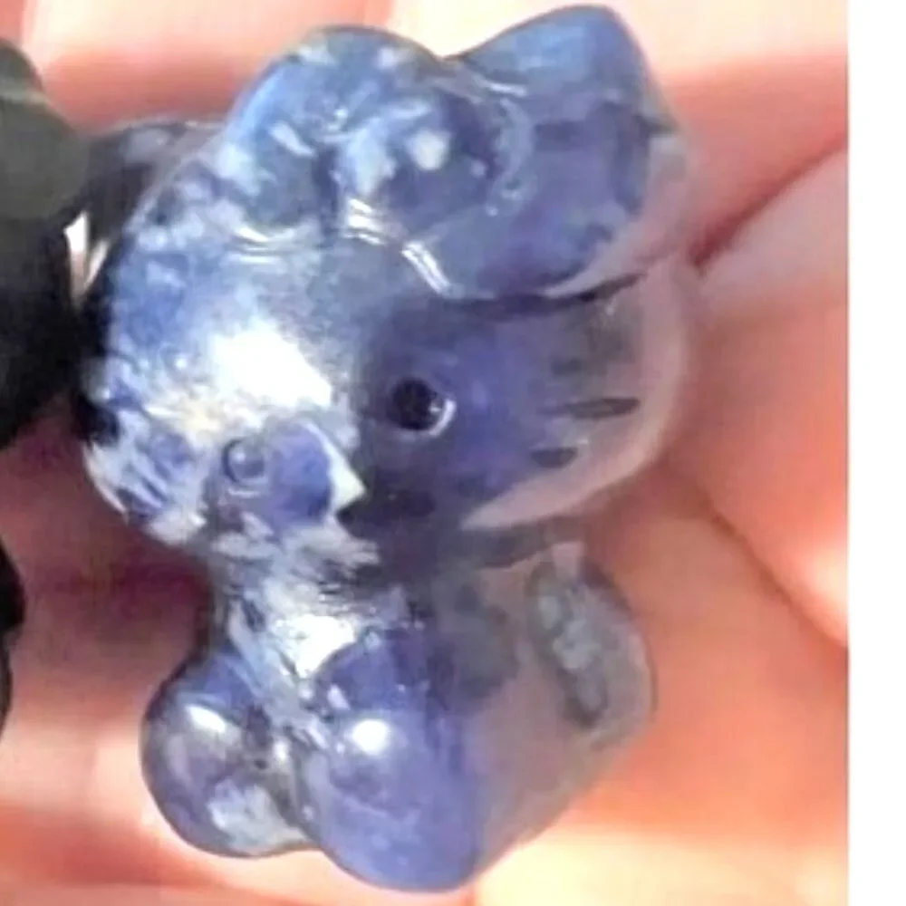 Adorable Hello Kitty Carving -  Sodalite